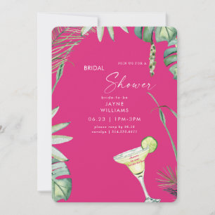 Convites Chuva de Noiva Beach Tropics Hot Pink Margarita