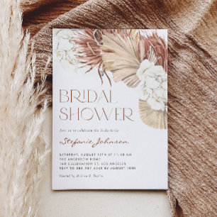 Convites Chuva de Noiva Boho de Orquídea Branca e Palmeira 
