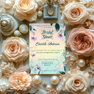 Convites Chuva de Noiva Boho Periwinkle e Prata