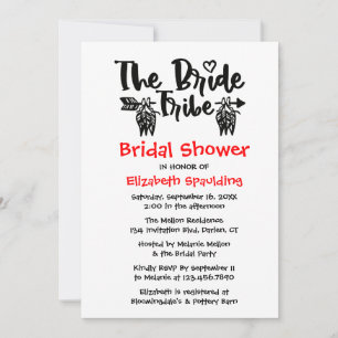 Convites Chuva de Noiva Boho Preto e Branco Casamento Triba