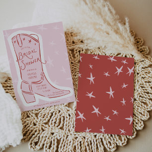 Convites Chuva de Noiva Bota de Cowgirl Doodle