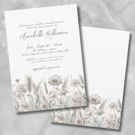 Convites Chuva de Noiva Botânica Elegante de Pampas Floral