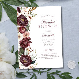 Convites Chuva de Noiva Botânica Floral Rosa Roxo