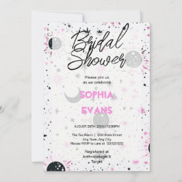 Convites Chuva de Noiva Celestial Preta e Rosa