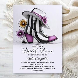Convites Chuva de Noiva com Botas Modernas e Chapéu Fedora