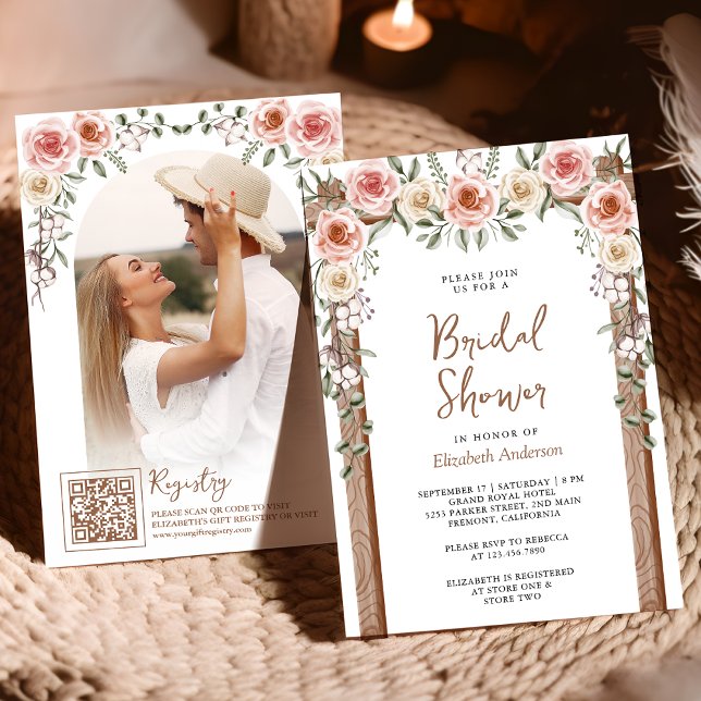 Convites Chuva de Noiva com Dossel de Madeira Rústica Boho  (Criador carregado)