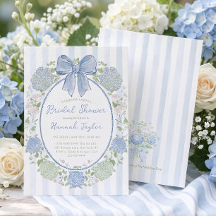 Convites Chuva de Noiva com Flor de Hortênsia Azul