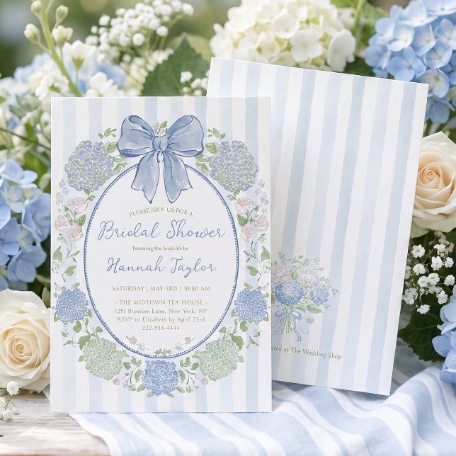 Convites Chuva de Noiva com Flor de Hortênsia Azul (Criador carregado)