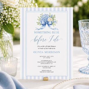 Convites Chuva de Noiva com Listra Floral de Hortênsia Azul