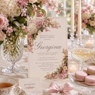 Convites Chuva de Noiva com Monograma Floral de Hortênsia M