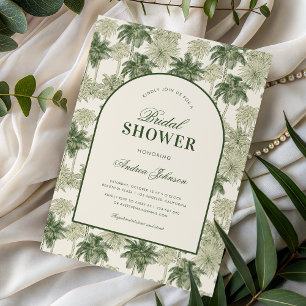Convites Chuva de Noiva com Palmeira Vintage Toile De Jouy