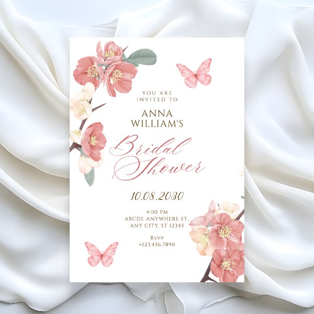 Convites chuva de noiva com ramo floral (Criador carregado)
