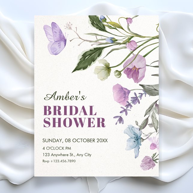 Convites chuva de noiva com ramo floral (Criador carregado)