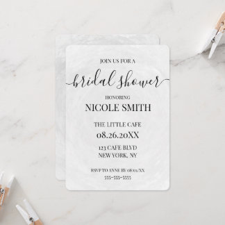 Convites Chuva de Noiva com Textura Cinza Claro Personaliza