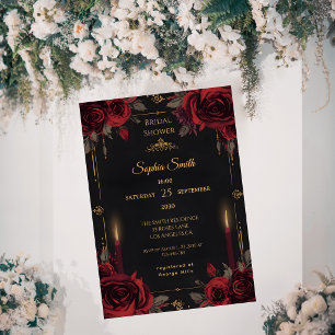 Convites Chuva de Noiva Dark Romance Elegant Gothic Roses