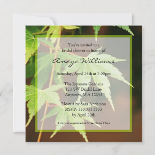Convites Chuva de Noiva de Folhas Verdes de Álamo Japonês