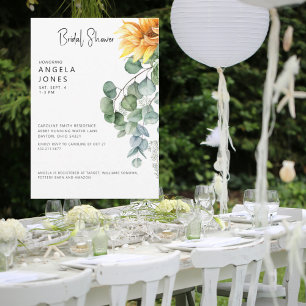 Convites Chuva de Noiva de Girassóis de Eucalipto Elegante 