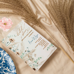 Convites Chuva de noiva de grama de pampas Boho Flor silves