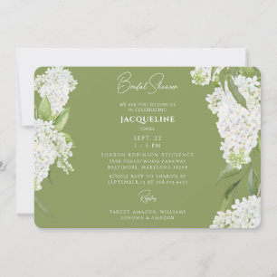 Convites Chuva de Noiva de Hortênsias Verde Musgo Branco II
