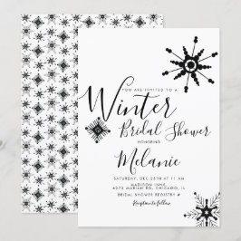 Convites Chuva de Noiva de Natal com Floco de Neve Preto El
