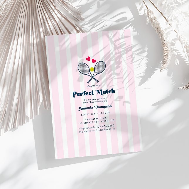 Convites Chuva de Noiva de Tênis Preppy Perfeita (Preppy Perfect Match Tennis Bridal Shower Invitation)