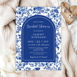 Convites Chuva de Noiva Delft Blue Antique Chinoiserie