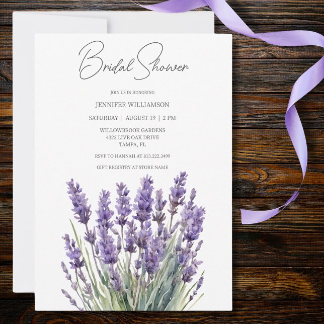 Convites Chuva de Noiva Delicada em Aquarela Heather (Criador carregado)