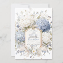 Chuva de Noiva Elegante Aquarela Algo Azul
