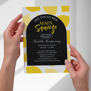Convites Chuva de Noiva Elegante Black & Yellow Main Squeez