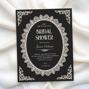 Convites Chuva de noiva elegante Dark Romance