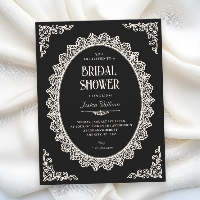 Convites Chuva de noiva elegante Dark Romance (Criador carregado)