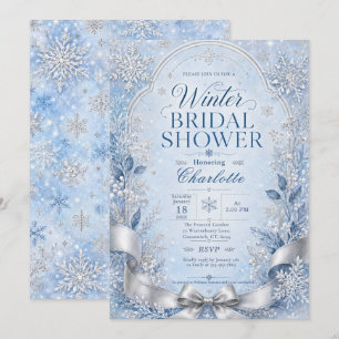 Convites Chuva de Noiva Elegante Floco de Neve de Inverno