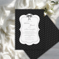 Chuva de Noiva Elegante Preto e Branco com Bolinha