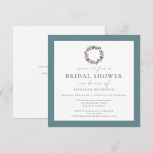 Convites Chuva de Noiva em Aquarela Rosa, Salvia Verde e Co