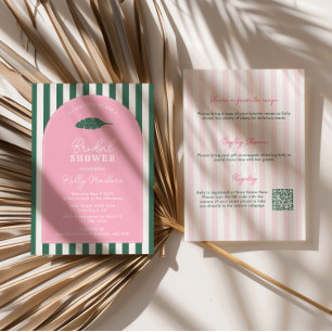 Convites Chuva de Noiva em Beverly Hills Rosa e Verde com A