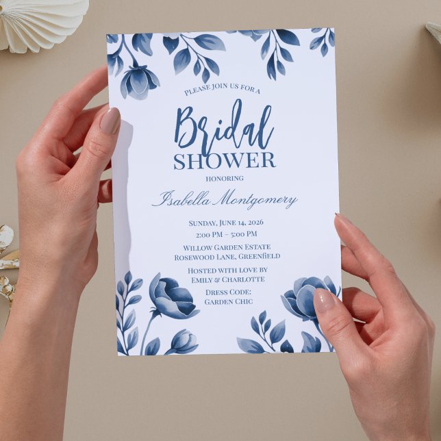 Convites Chuva de Noiva em Estilo Chinoiserie Azul (Blue Chinoiserie Style Bridal Shower Invitations
)
