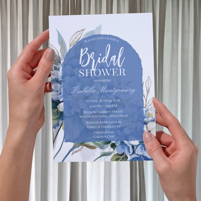 Convites Chuva de Noiva em Luxo Suave com Floral Azul (Soft Luxury Blue Floral Bridal Shower Invitations
)