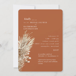 Convites Chuva de Noiva em Papel Kraft Terracota Boho