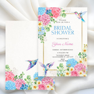 Convites Chuva de noiva estética floral pássaro