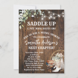 Convites Chuva de Noiva Eucalipto Saddle Up Botas & Livros
