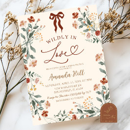 Convites Chuva de Noiva Flor Silvestre com Fita Bege