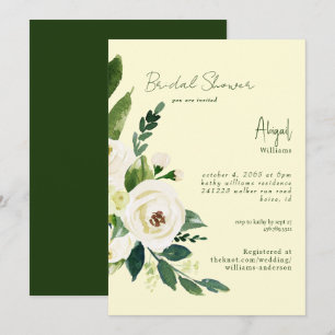 Convites Chuva de Noiva Floral Amarela e Verde Branco