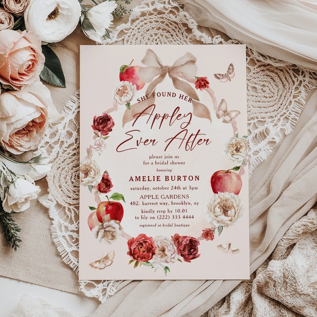 Convites Chuva de Noiva Floral Appley Ever After (Criador carregado)