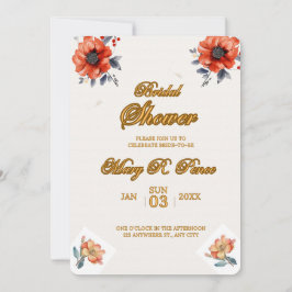 Convites Chuva de Noiva Floral Aquarela Terrosa Casamento