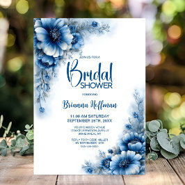 Convites Chuva de Noiva Floral Azul