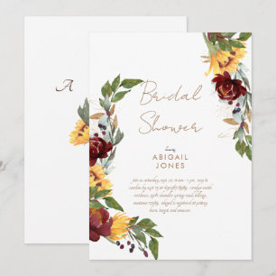 Convites Chuva de Noiva Floral Botânica de Girassol Colorid