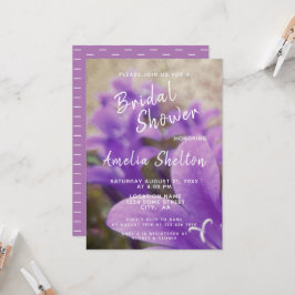 Convites Chuva de Noiva Floral com Sininhos Roxos