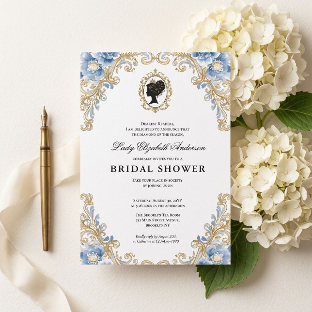 Convites Chuva de noiva floral da era Regência (Criador carregado)