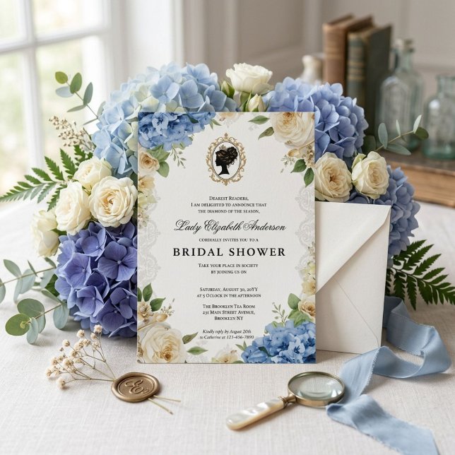 Convites Chuva de noiva floral da era Regência (Criador carregado)