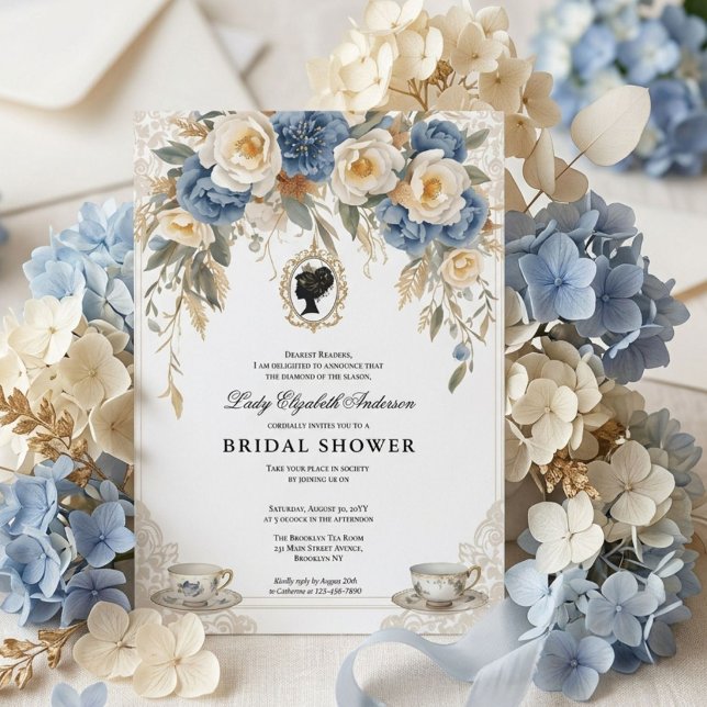 Convites Chuva de noiva floral da era Regência (Criador carregado)